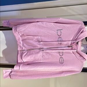 Bebe Pink Zip-Up Jacket Soft Casual Style